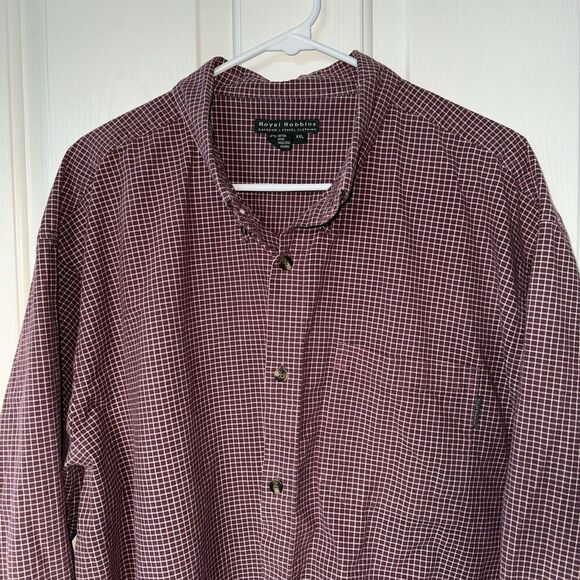 Royal Robbins Red Plaid Long Sleeve Button Up Men’s Shirt Size XXL 100% Cotton - Picture 2 of 7